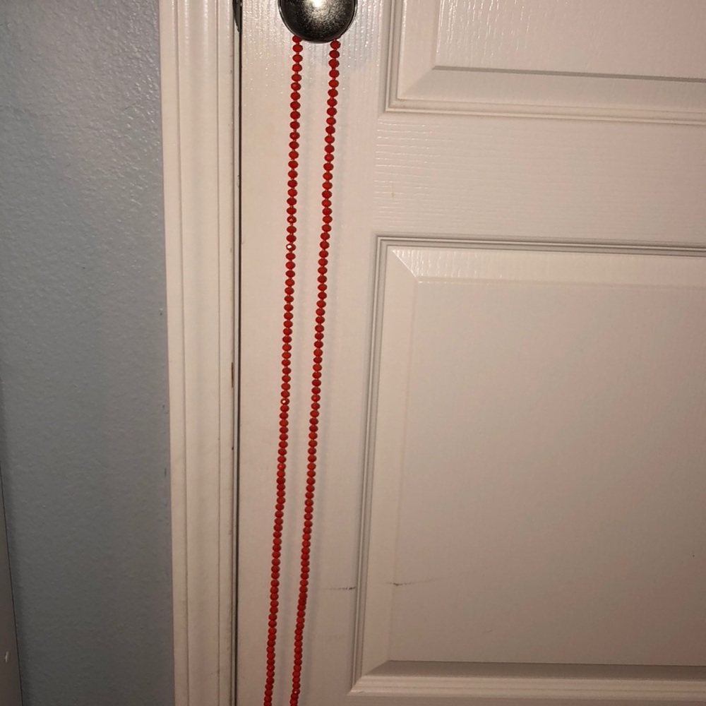 Long orange wrap necklace